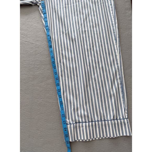 LAKE Pajamas Cotton Striped Set Women’s XL Blue White Classic Poplin - Picture 8 of 10